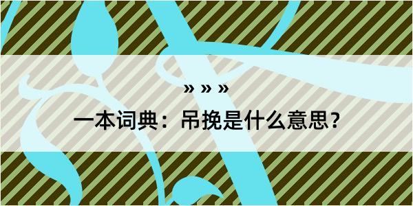 一本词典：吊挽是什么意思？