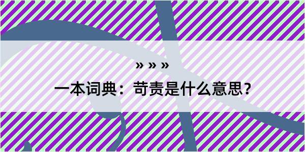 一本词典：苛责是什么意思？