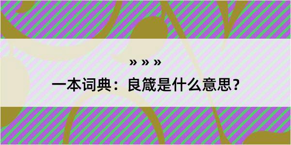 一本词典：良箴是什么意思？