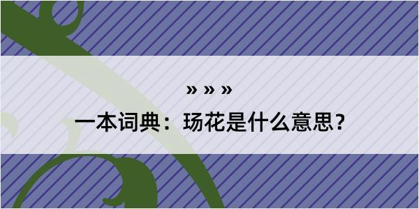 一本词典：玚花是什么意思？