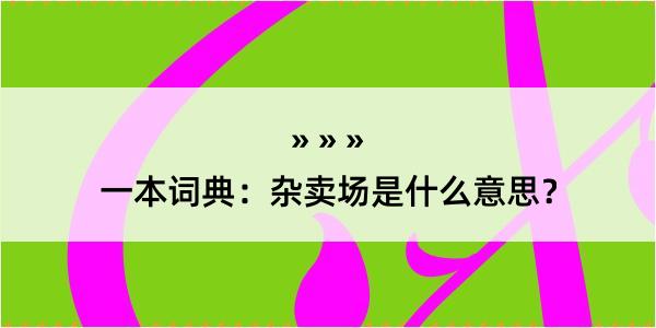 一本词典：杂卖场是什么意思？