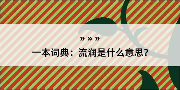 一本词典：流润是什么意思？