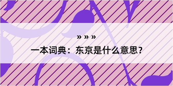 一本词典：东京是什么意思？