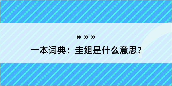 一本词典：圭组是什么意思？