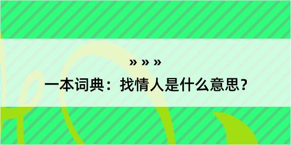 一本词典：找情人是什么意思？