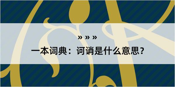 一本词典：诃诮是什么意思？