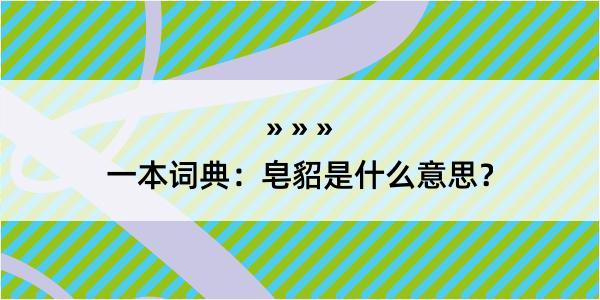 一本词典：皂貂是什么意思？