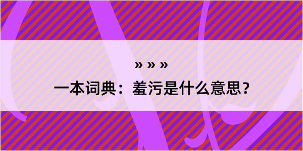 一本词典：羞污是什么意思？