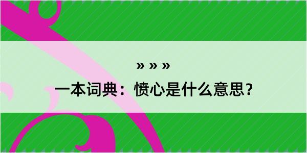 一本词典：愤心是什么意思？