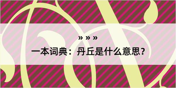 一本词典：丹丘是什么意思？