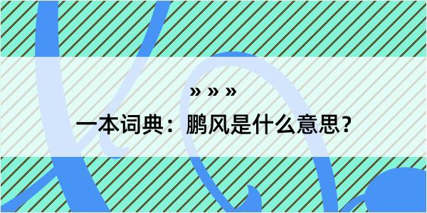 一本词典：鹏风是什么意思？