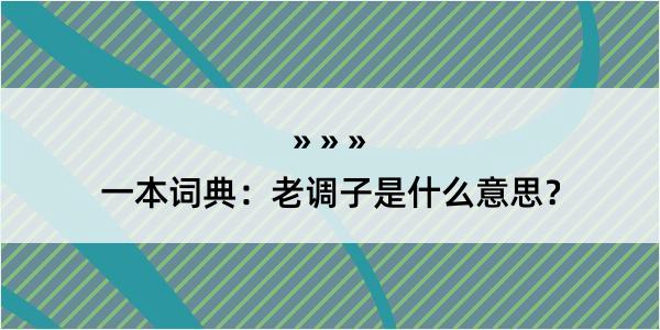 一本词典：老调子是什么意思？