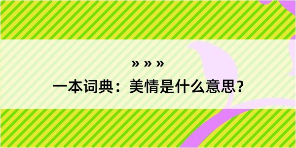 一本词典：美情是什么意思？