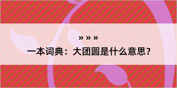 一本词典：大团圆是什么意思？