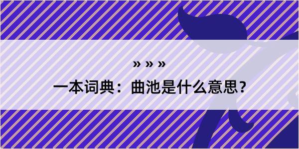 一本词典：曲池是什么意思？