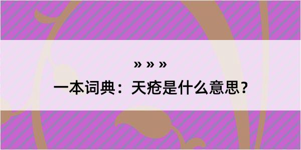 一本词典：天疮是什么意思？