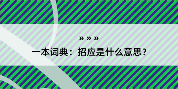 一本词典：招应是什么意思？