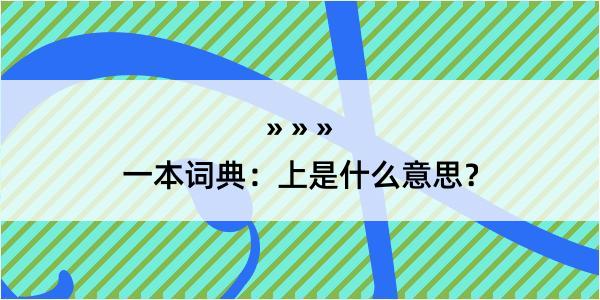 一本词典：上是什么意思？