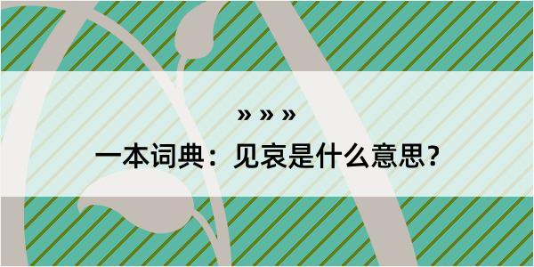 一本词典：见哀是什么意思？