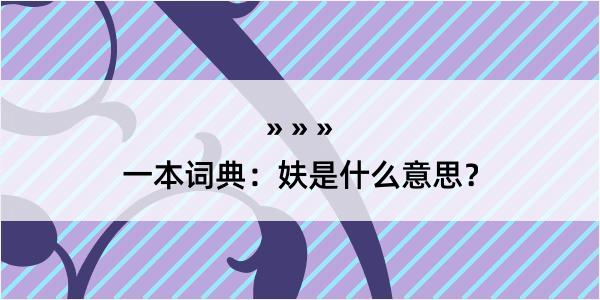 一本词典：妋是什么意思？