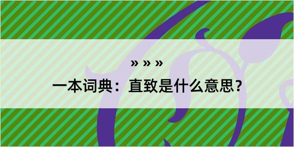 一本词典：直致是什么意思？