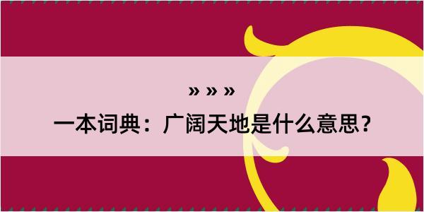 一本词典：广阔天地是什么意思？