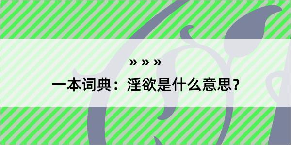 一本词典：淫欲是什么意思？