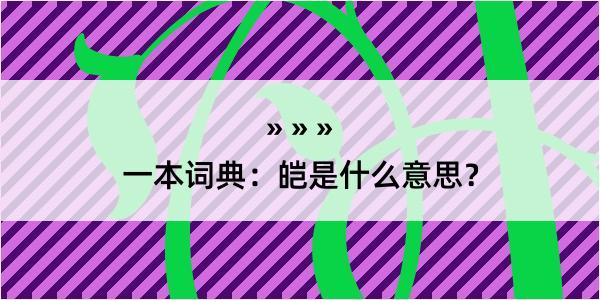 一本词典：皑是什么意思？