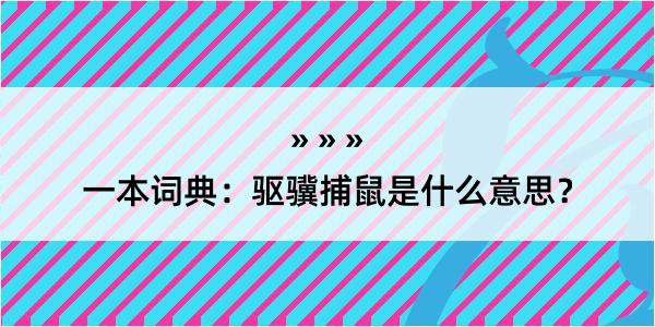 一本词典：驱骥捕鼠是什么意思？