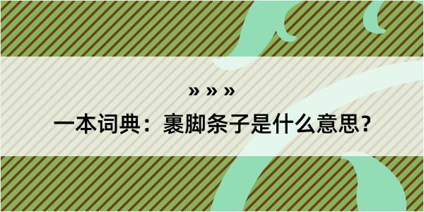 一本词典：裹脚条子是什么意思？