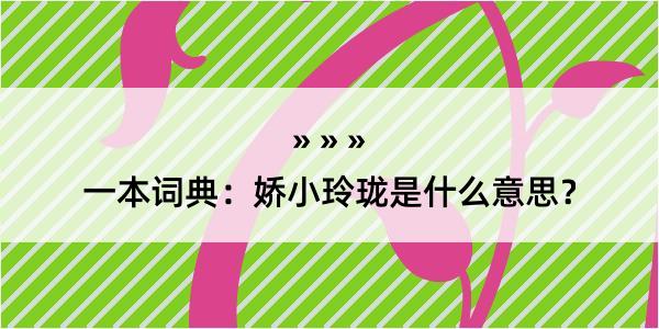 一本词典：娇小玲珑是什么意思？