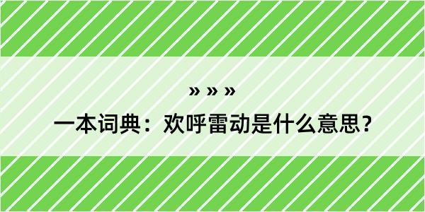 一本词典：欢呼雷动是什么意思？