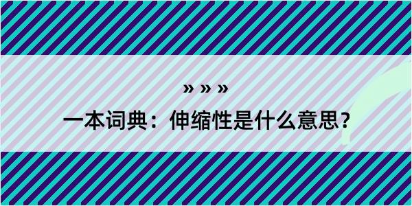 一本词典：伸缩性是什么意思？