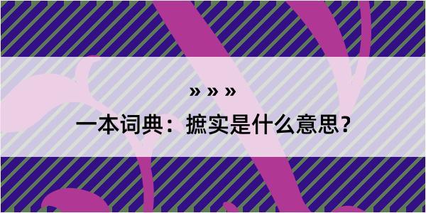 一本词典：摭实是什么意思？