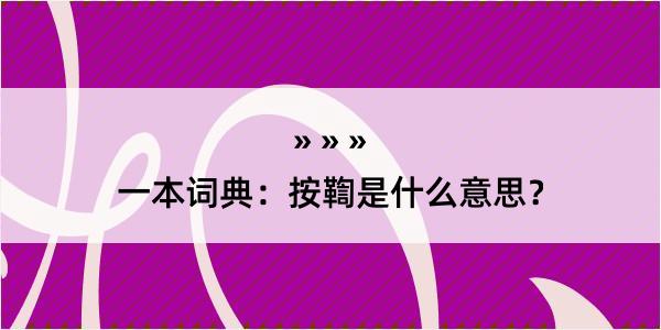 一本词典：按鞫是什么意思？