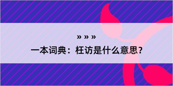 一本词典：枉访是什么意思？