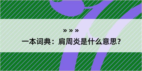 一本词典：肩周炎是什么意思？