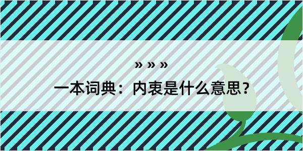 一本词典：内衷是什么意思？