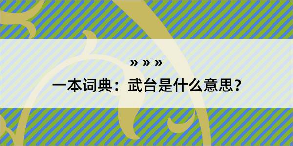 一本词典：武台是什么意思？