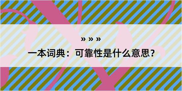 一本词典：可靠性是什么意思？