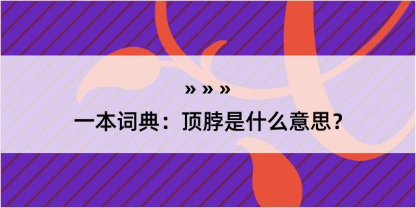 一本词典：顶脖是什么意思？