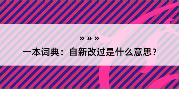 一本词典：自新改过是什么意思？