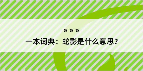 一本词典：蛇影是什么意思？