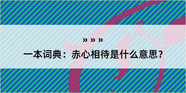 一本词典：赤心相待是什么意思？