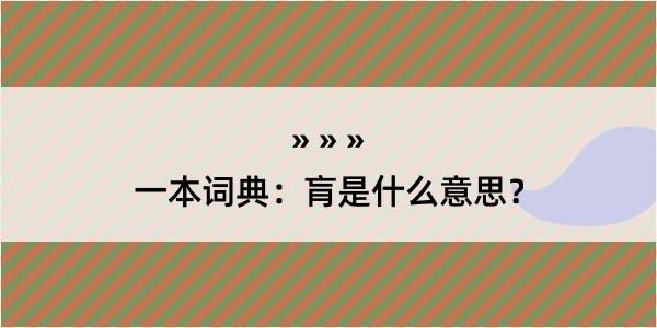 一本词典：肓是什么意思？