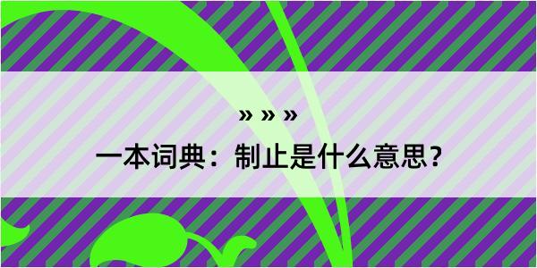 一本词典：制止是什么意思？