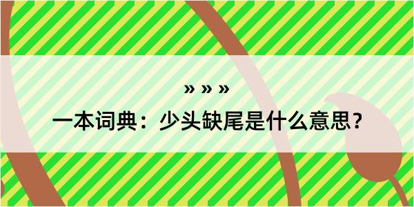 一本词典：少头缺尾是什么意思？