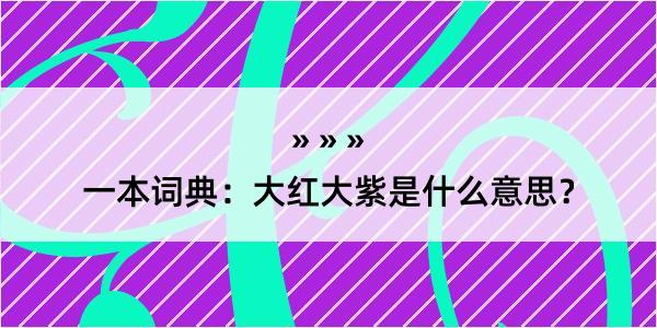 一本词典：大红大紫是什么意思？