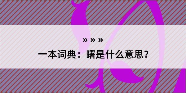 一本词典：曙是什么意思？