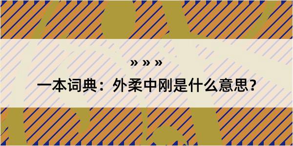 一本词典：外柔中刚是什么意思？